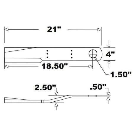 Aftermarket 78497BH 78497 Rotary Cutter CCW Blade Fits Bush Hog Models 13168 3168 BHH90-0001